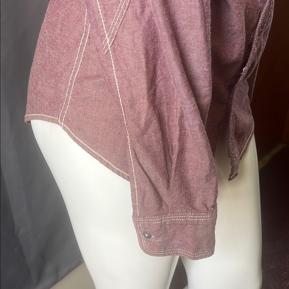 BTL 71 Men's Casual Button-Up Shirt - Maroon - Picture 5 of 12